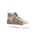 W BASKET PICCOLO ZIP GLITTER/RICCIOLO TAUPE