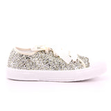 SCARPA LACCI BASSA GLITTER PLATINO