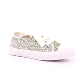 SCARPA LACCI BASSA GLITTER PLATINO