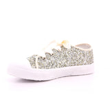 SCARPA LACCI BASSA GLITTER PLATINO