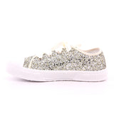 SCARPA LACCI BASSA GLITTER PLATINO
