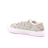 SCARPA LACCI BASSA GLITTER PLATINO