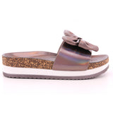CIABATTA DONNA METAL BROWN