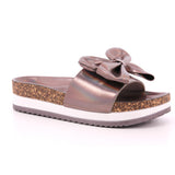 CIABATTA DONNA METAL BROWN