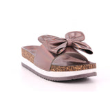 CIABATTA DONNA METAL BROWN