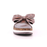 CIABATTA DONNA METAL BROWN