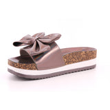 CIABATTA DONNA METAL BROWN