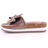 CIABATTA DONNA METAL BROWN