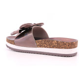 CIABATTA DONNA METAL BROWN