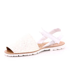 EVOCA JUNIOR GLITTER/NAPPA BIANCO