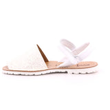 EVOCA JUNIOR GLITTER/NAPPA BIANCO