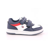 SNEAKER BASSA VELCRO BLU/BIANCO