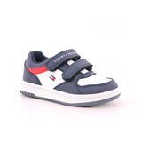 SNEAKER BASSA VELCRO BLU/BIANCO