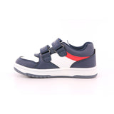 SNEAKER BASSA VELCRO BLU/BIANCO