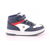 SNEAKER ALTA LACCI/VELCRO BLU/BIANCO