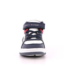 SNEAKER ALTA LACCI/VELCRO BLU/BIANCO