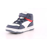 SNEAKER ALTA LACCI/VELCRO BLU/BIANCO