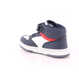 SNEAKER ALTA LACCI/VELCRO BLU/BIANCO