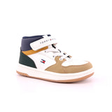 SNEAKER ALTA LACCI/VELCRO BEIGE/OFF WHITE/BLU
