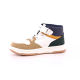 SNEAKER ALTA LACCI/VELCRO BEIGE/OFF WHITE/BLU