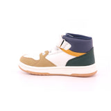 SNEAKER ALTA LACCI/VELCRO BEIGE/OFF WHITE/BLU