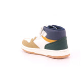 SNEAKER ALTA LACCI/VELCRO BEIGE/OFF WHITE/BLU