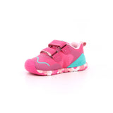 SNEAKER LOGO REJILLA FUCSIA