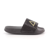 GIRL'S SLIPPERS LOGO STRASS 11 NERO