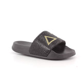 GIRL'S SLIPPERS LOGO STRASS 11 NERO