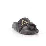 GIRL'S SLIPPERS LOGO STRASS 11 NERO
