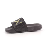 GIRL'S SLIPPERS LOGO STRASS 11 NERO