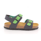 SANDALO BAMBINO NAPPA BLU/VERDE 004