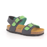 SANDALO BAMBINO NAPPA BLU/VERDE 004
