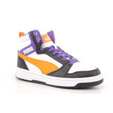 PUMA REBOUND V6 MID JR PUMA WHITE-ORANGE