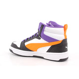 PUMA REBOUND V6 MID JR PUMA WHITE-ORANGE
