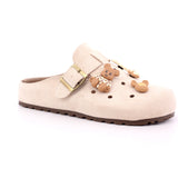 BEIGE MICROFIBER LADIES SHOES