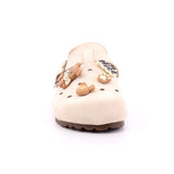 BEIGE MICROFIBER LADIES SHOES