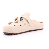 BEIGE MICROFIBER LADIES SHOES