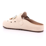 BEIGE MICROFIBER LADIES SHOES