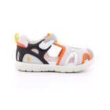 SANDALIA SPORT REJILLA GRIS Y NARANJA