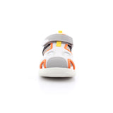 SANDALIA SPORT REJILLA GRIS Y NARANJA