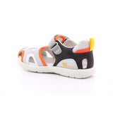 SANDALIA SPORT REJILLA GRIS Y NARANJA
