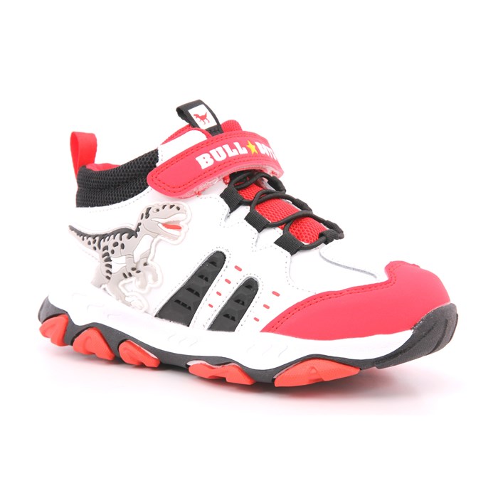 Bull Boys Scarpa Strappi + Elastico Bianco/rosso