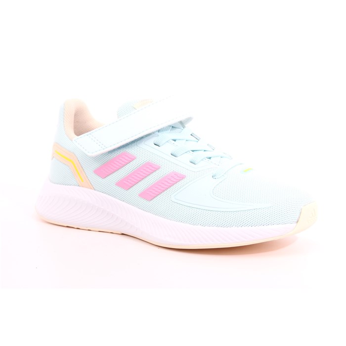 Scarpa Strappi + Elastico Adidas Bambina Celeste  Scarpe 1012 - HR1398